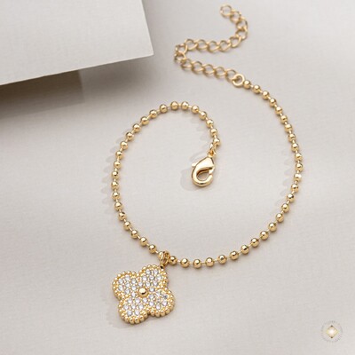 Foto Pulseira Trevo Cravejado com Zircônias