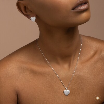 FotoConjunto Coração Cravejado