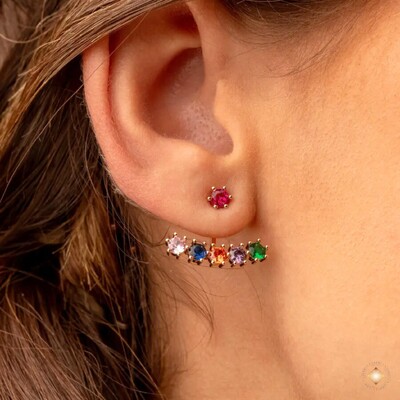 Foto Brinco Ear Jacket Ponto de Luz com Extensor de Pedras