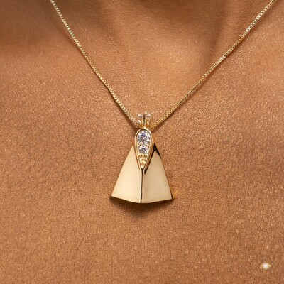 Foto Gargantilha Nossa Senhora Aparecida Lisa com Zircônias