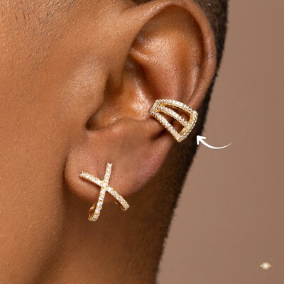 FotoPiercing Fake Três Fileiras Cravejado