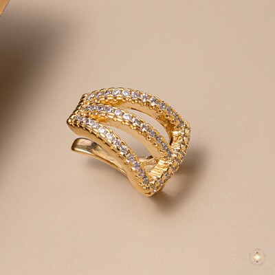 Foto Piercing Fake Três Fileiras Cravejado