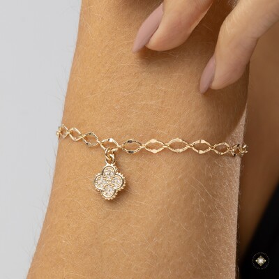 Foto Pulseira Trevo Cravejado