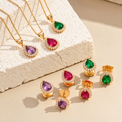 Foto Conjunto Gota de Zircônia Colorida