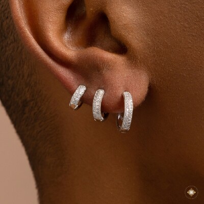 Foto Trio de Argolas Duas Fileiras Cravejadas