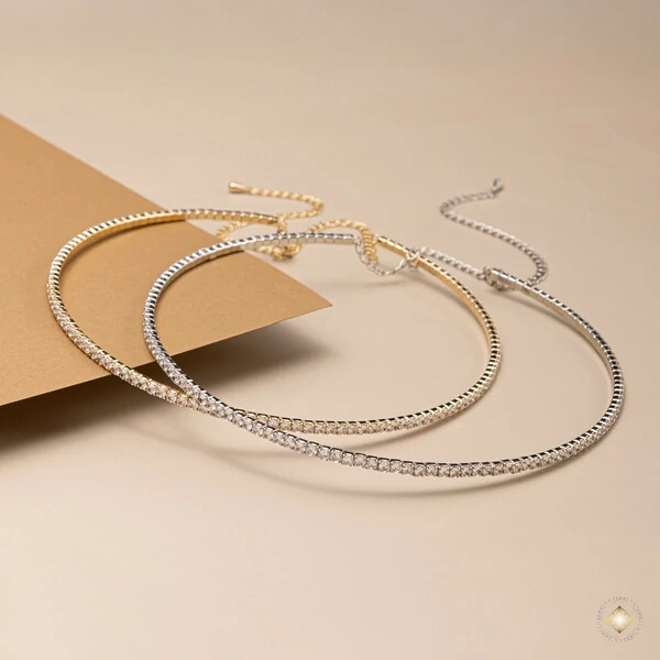 Choker Aro Rígido de Zircônias