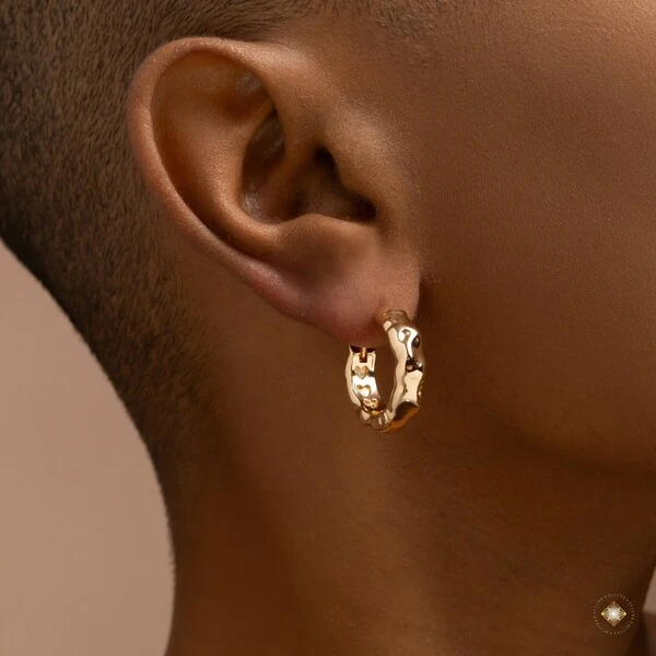 Argola Orgânica com Forro de Corações