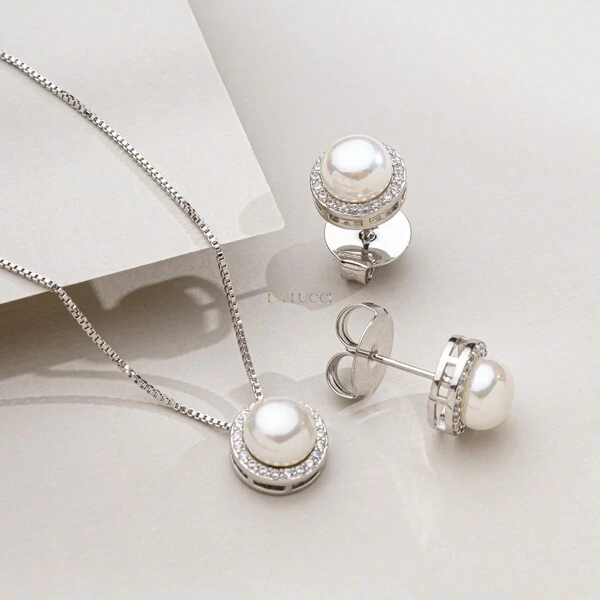 Conjunto de Pérola com Zircônias