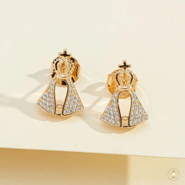 Brinco Nossa Senhora Aparecida Cravejado