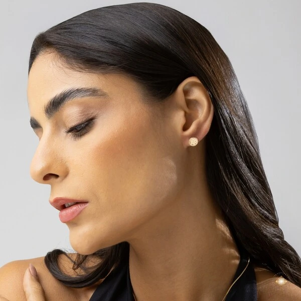 Brinco Redondo Diamantado 3D