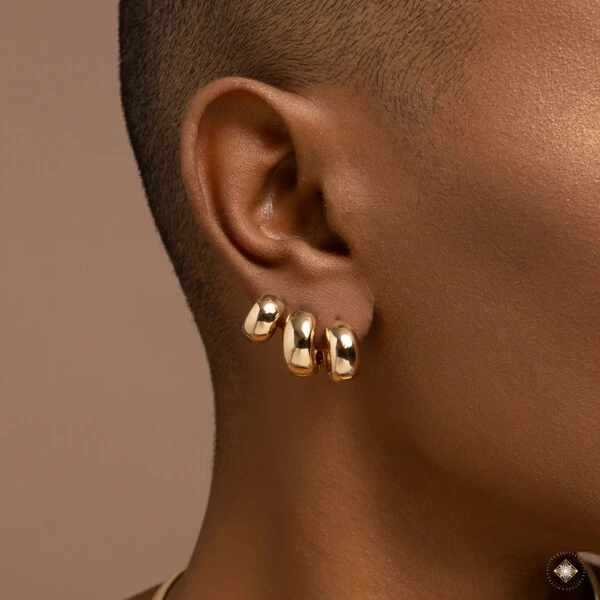 Trio de Argolas Lisas Abauladas