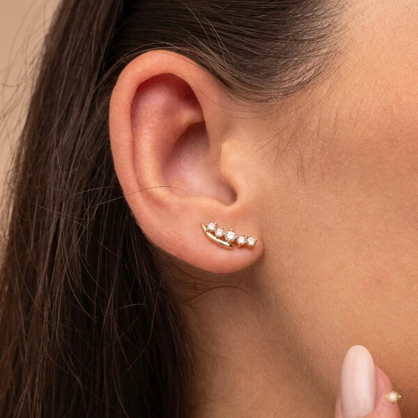 Brinco Mini Earcuff com Zircônias