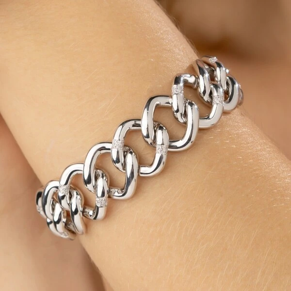 Pulseira Elos Lisos com Zircônias