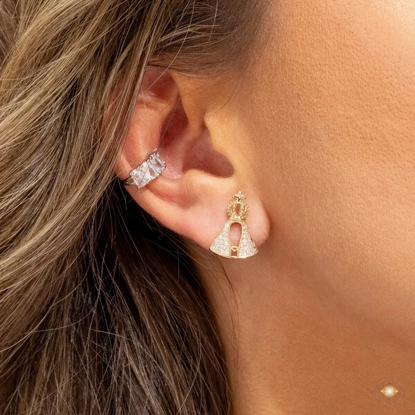 Brinco Nossa Senhora Aparecida Cravejado