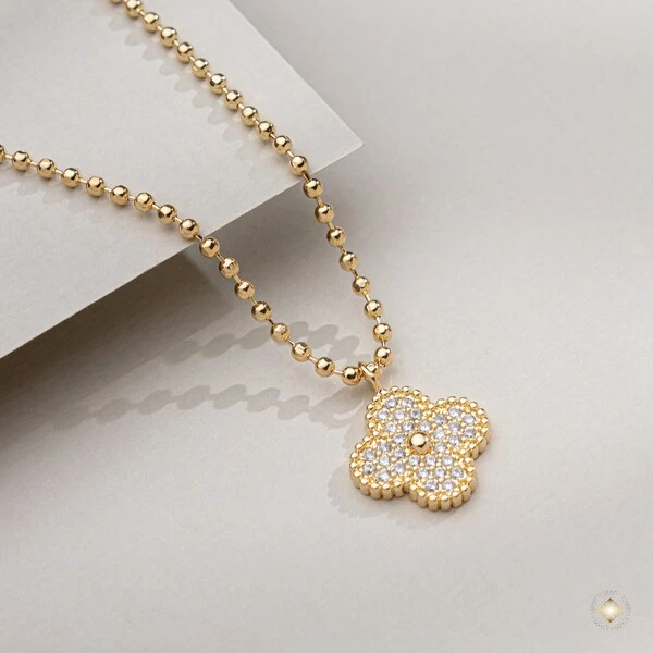 Conjunto Trevo Cravejado com Zircônias