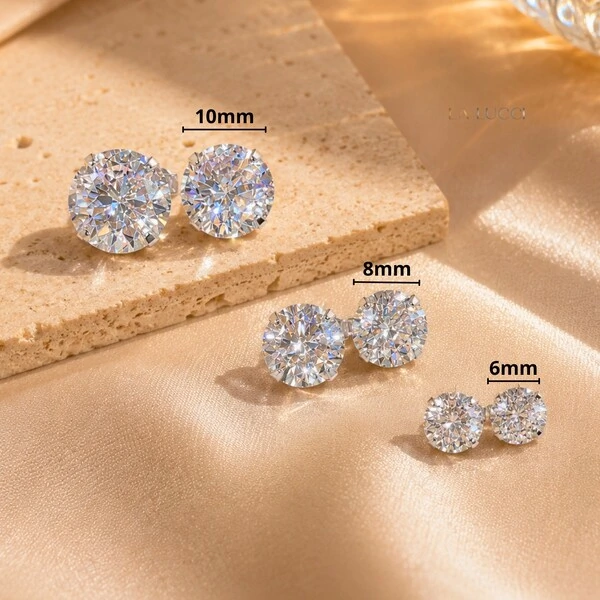 Trio de Brincos Solitário com Zircônia 4 Garras