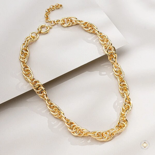 Colar Correntaria Elos Trançados