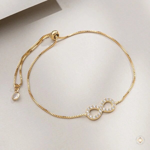 Pulseira Infinito Cravejada Regulável