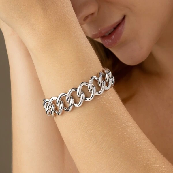 Pulseira Elos Lisos com Zircônias