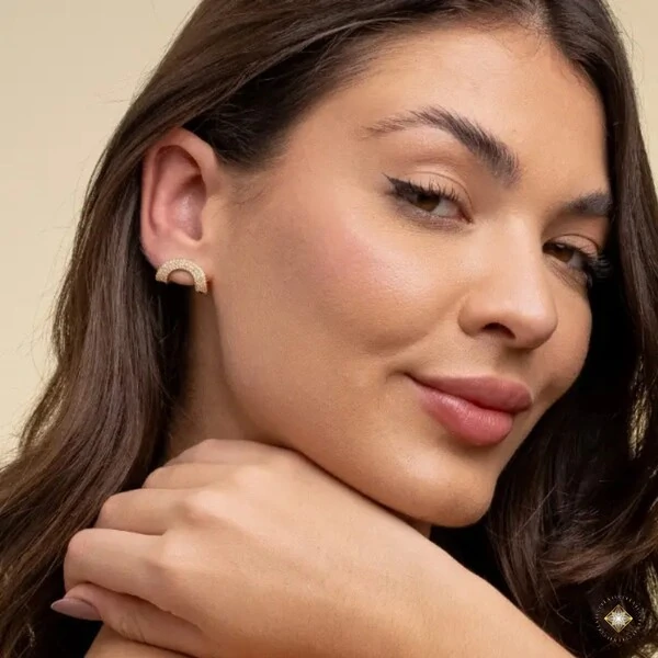 Argola Curvada Cravejada