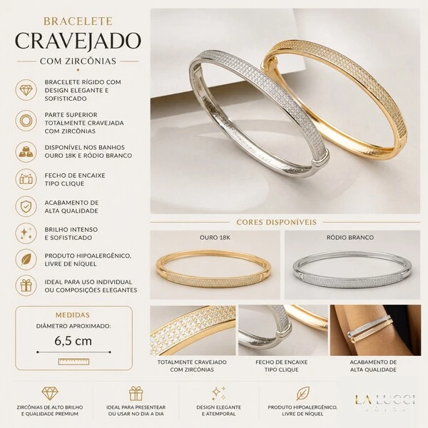 Bracelete Cravejado com Zircônias