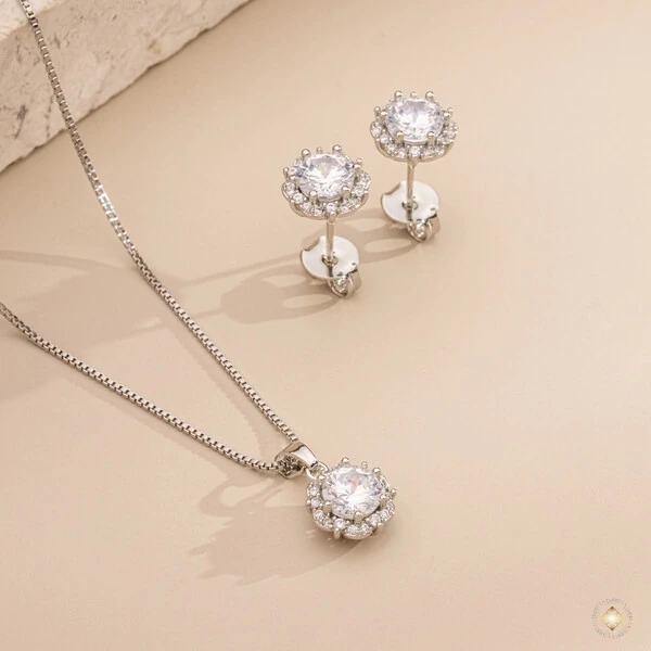 Conjunto Flor de Zircônia