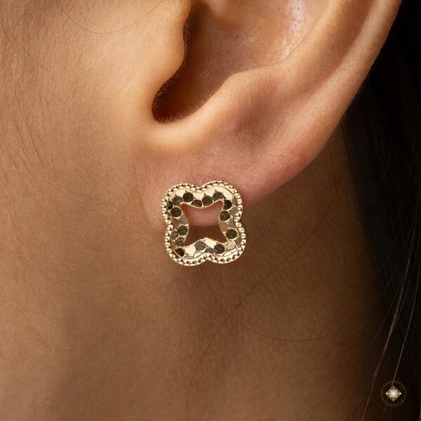 Conjunto Trevo Vazado Diamantado