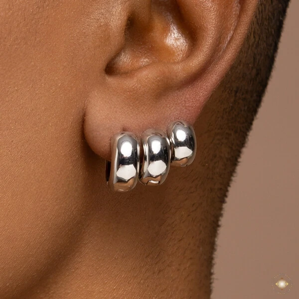 Trio de Argolas Lisas Abauladas