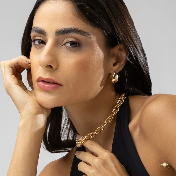 Colar Correntaria Elos Trançados