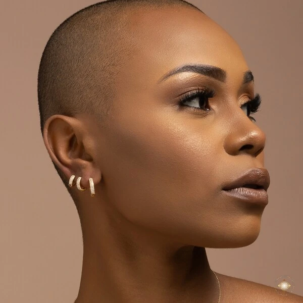 Trio de Argolas Duas Fileiras Cravejadas