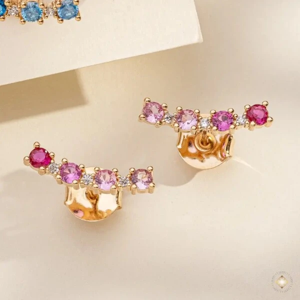 Earcuff 4 Pedras Curvado