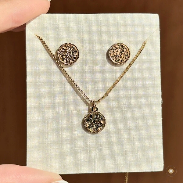 Conjunto Redondo Diamantado 3D