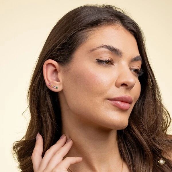 Earcuff 4 Pedras Curvado