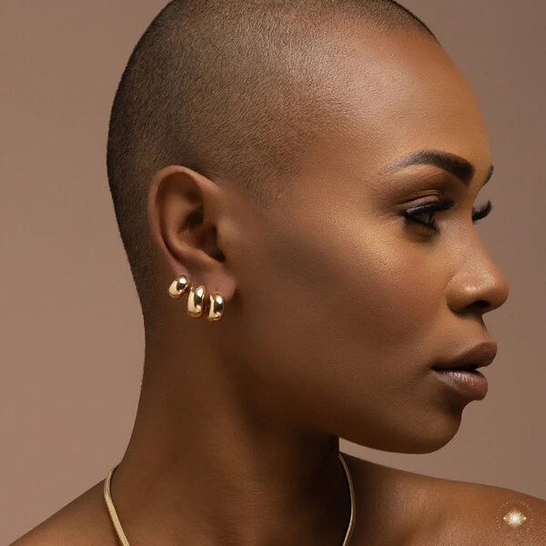 Trio de Argolas Lisas Abauladas