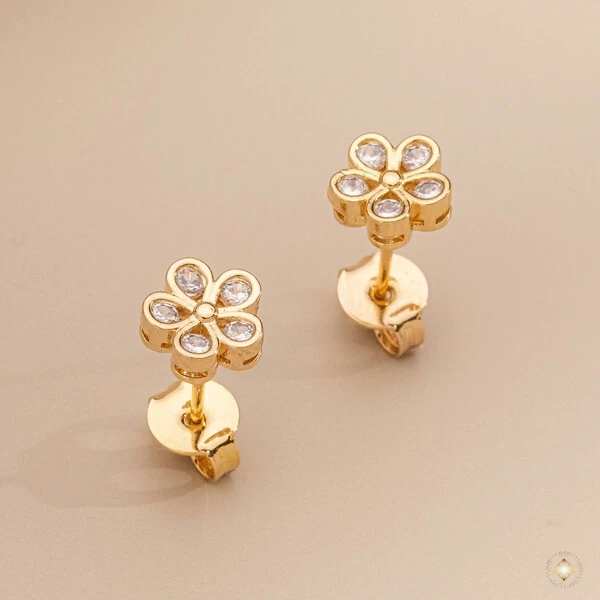 Brinco Florzinha com Zircônias