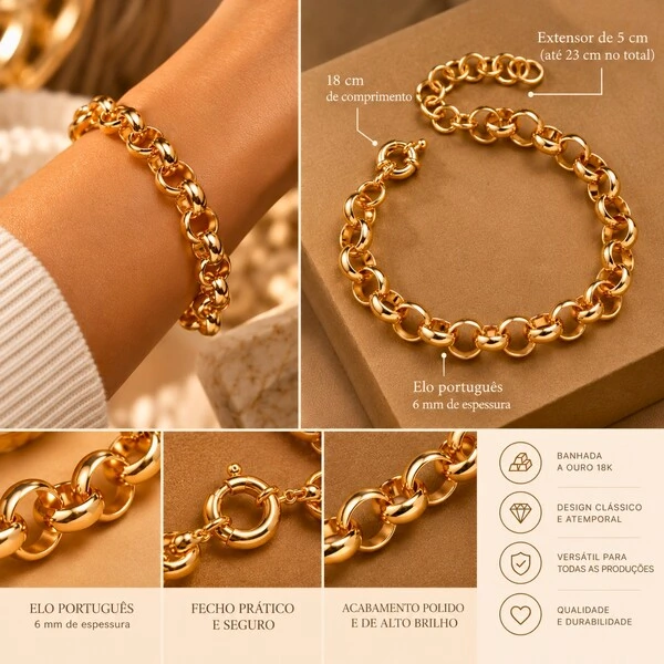 Pulseira de Elo Português