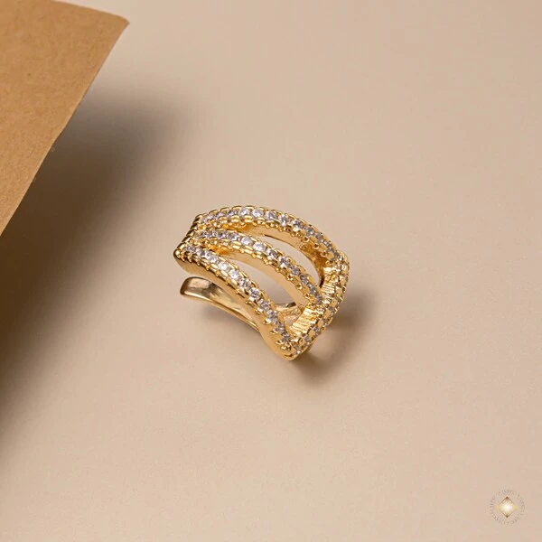 Piercing Fake Três Fileiras Cravejado