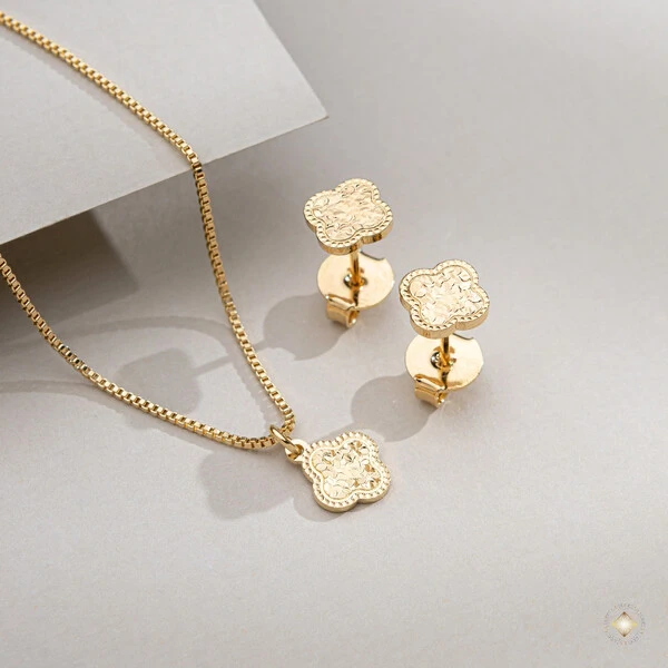 Conjunto Trevo Diamantado 3D