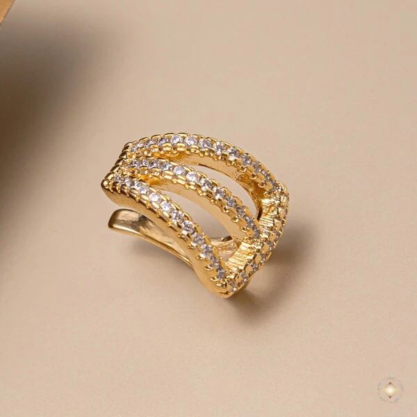 Piercing Fake Três Fileiras Cravejado