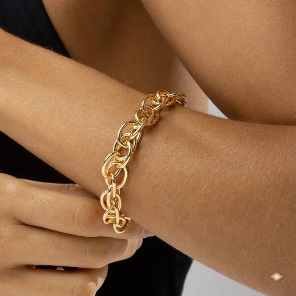 Pulseira Correntaria Elos Trançados