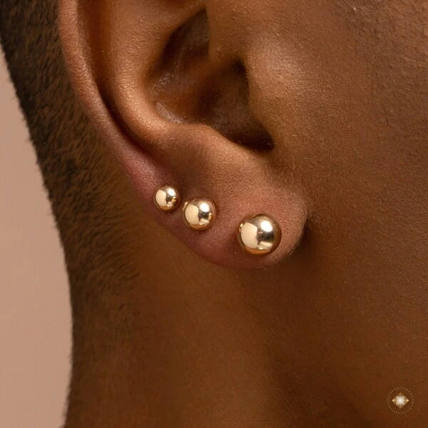 Trio de Brincos de Bolas