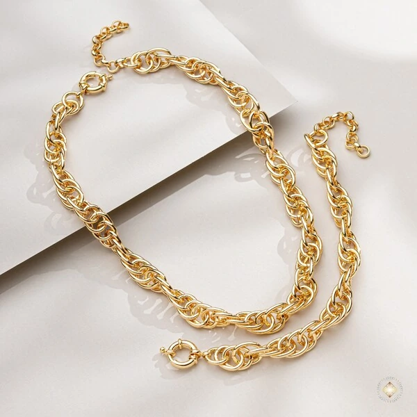 Pulseira Correntaria Elos Trançados