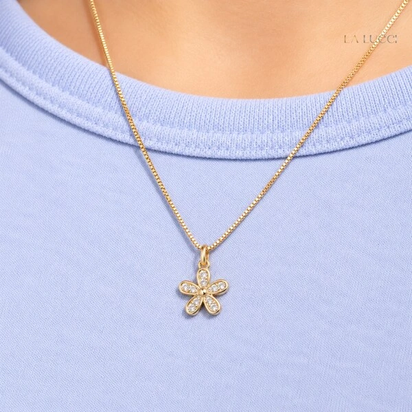 Conjunto Infantil Flor Cravejada com Zircônias