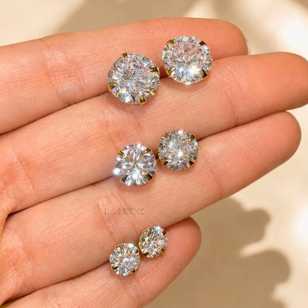 Trio de Brincos Solitário com Zircônia 4 Garras