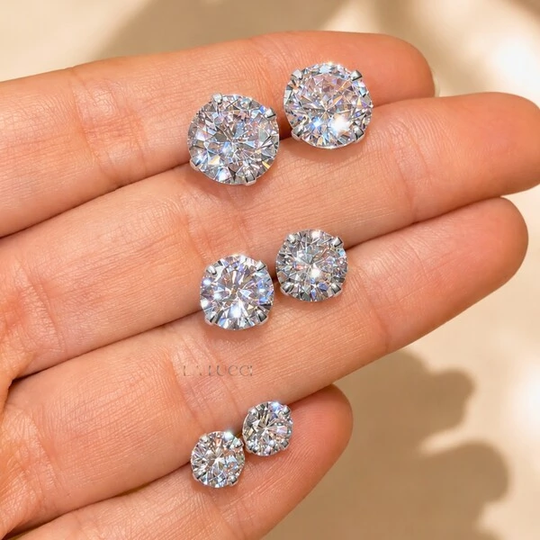 Trio de Brincos Solitário com Zircônia 4 Garras