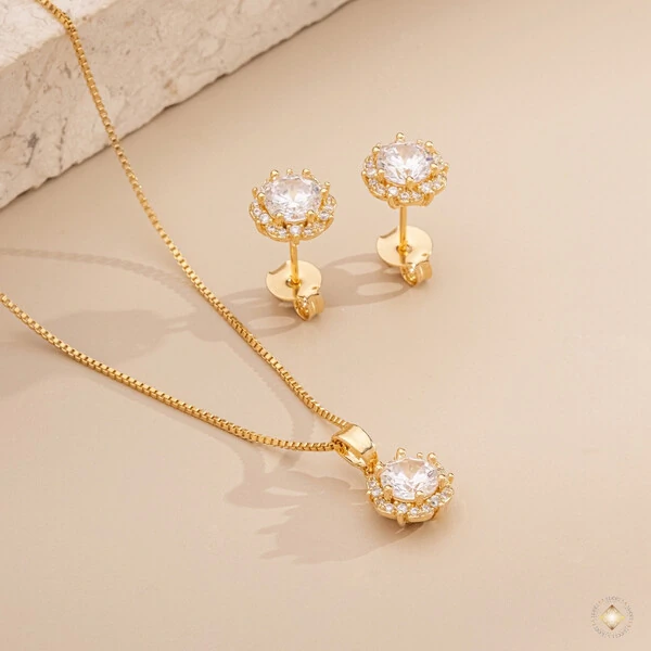 Conjunto Flor de Zircônia