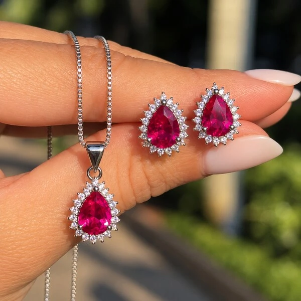 Conjunto Gota de Zircônia Colorida