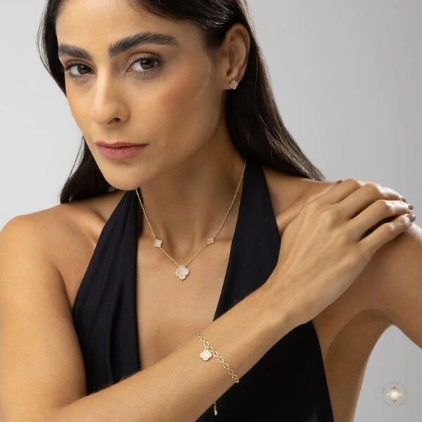 Pulseira Trevo Cravejado
