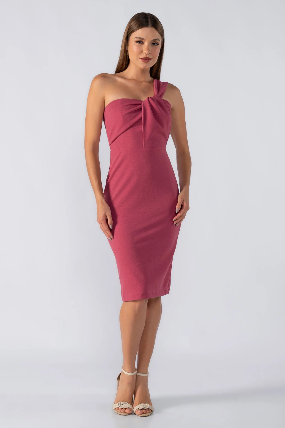 FotoVestido medio decote transpassado