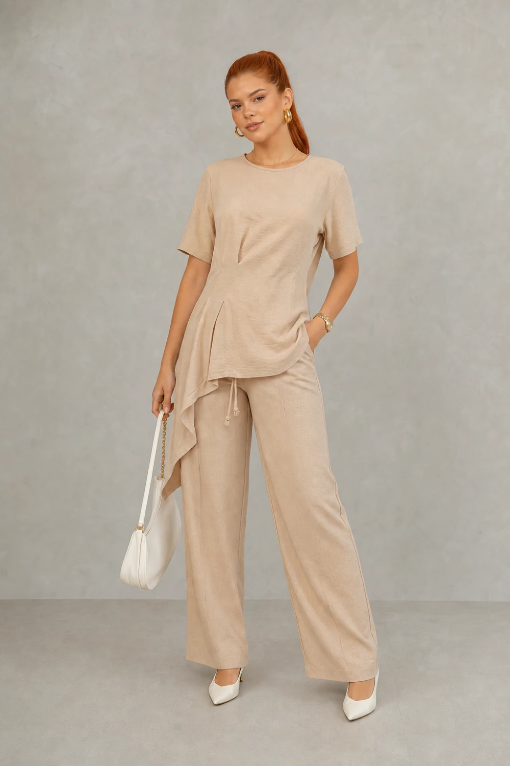 Foto Conjunto calça e blusa com fenda lateral